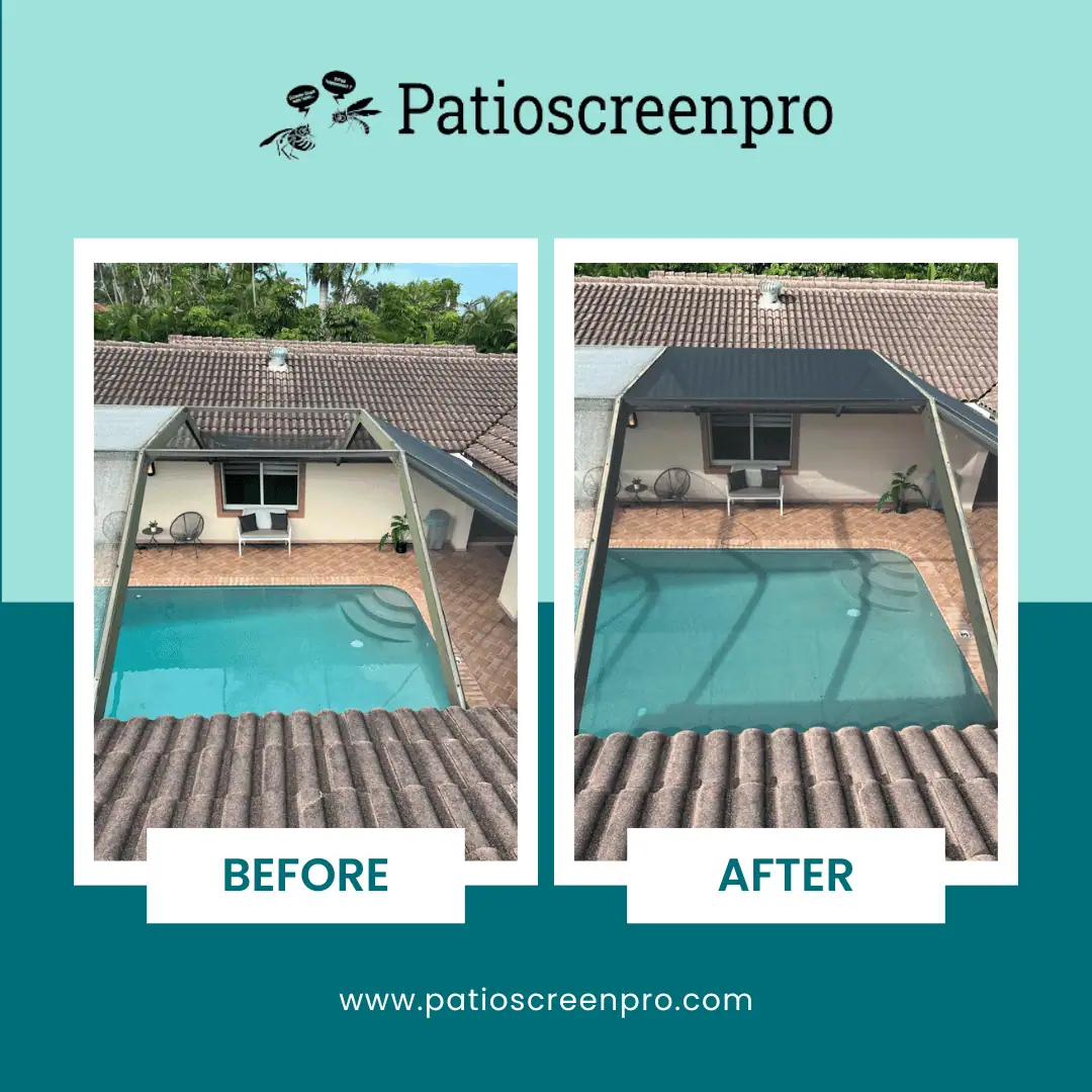 Pool lanai screen repair completed